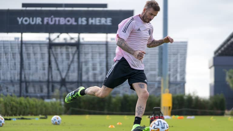 David Beckham training