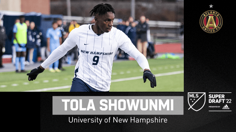 Round 3, Pick 32 - Tola Showunmi, Forward 2022 MLS SuperDraft New Hampshire