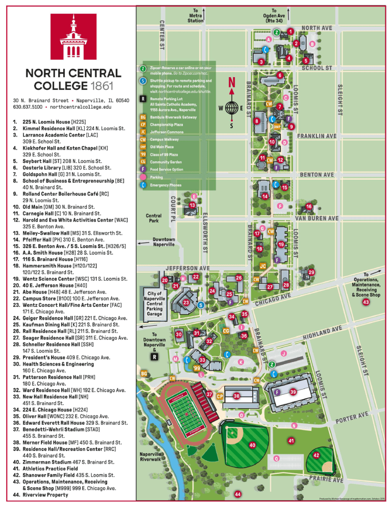 North Central College Campus Map