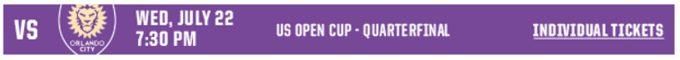 Chicago Fire, Orlando City SC Clash in U.S. Open Cup Quarterfinals Wednesday at Toyota Park -