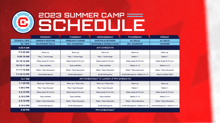SITC Summer Camps - Schedule Graphic
