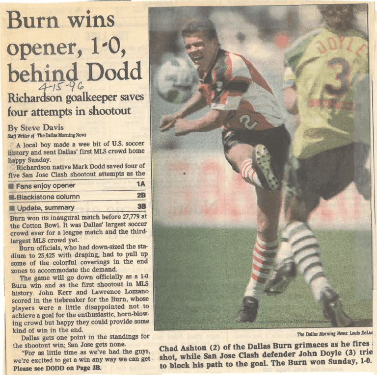 April 14, 1996: The Dallas Burn Era Begins -
