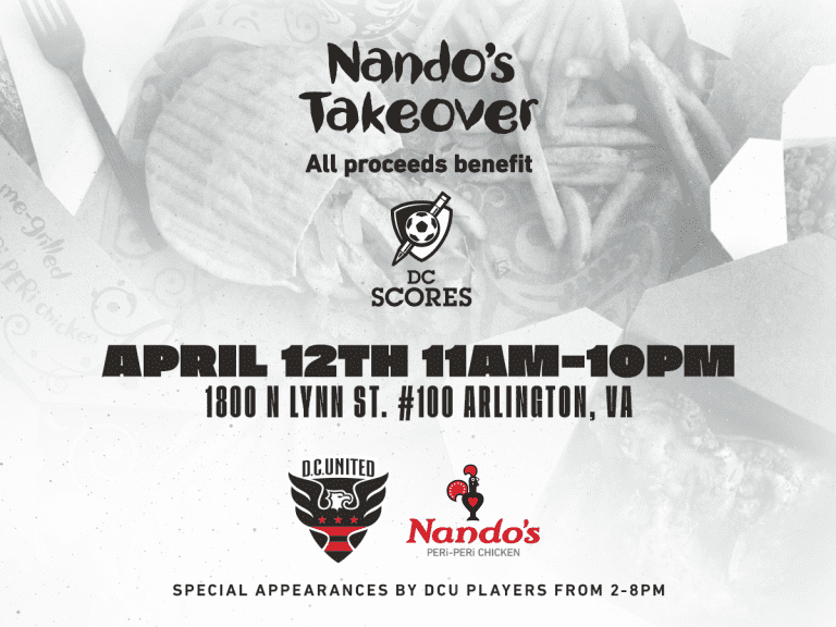 Black-and-Red players to take over Nando's new Rosslyn restaurant for DC SCORES this Thursday -