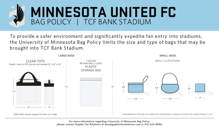 Match Day Prep: Clear Bag Policy -