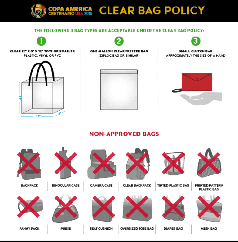 Copa America Centenario Announces Clear Bag Policy -