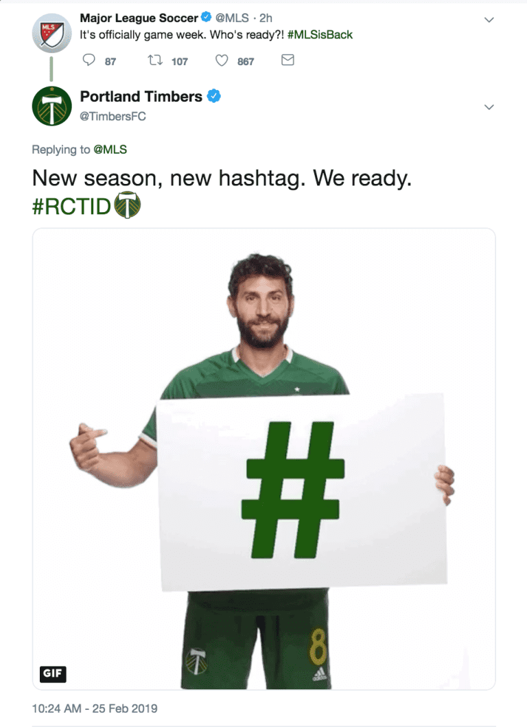 MLS is back: Timbers' #RCTID hashtag gets the emoji treatment on Twitter -