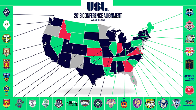 USL announces realignment, playoff format ahead of 2016 season -