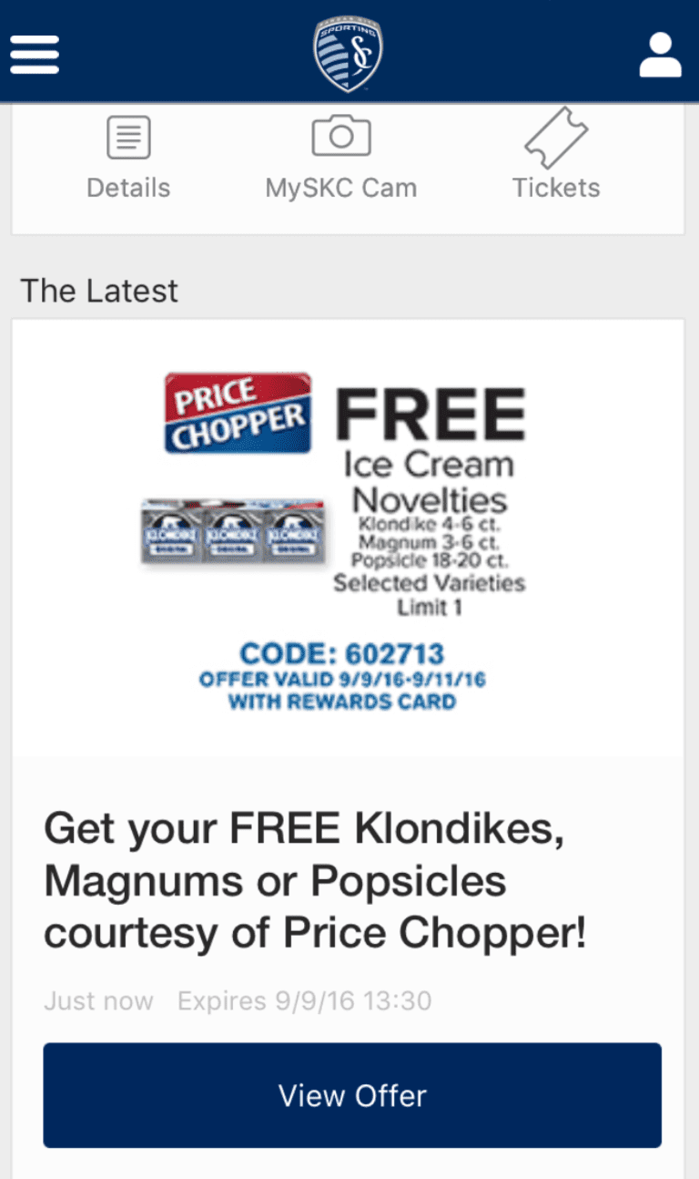 Price Chopper to offer free frozen desserts through Sporting KC Uphoria -