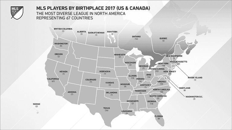 MAP: Where in the world do MLS players come from? -