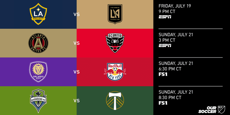 Four nationally televised matches bolster MLS slate in Week 20 -
