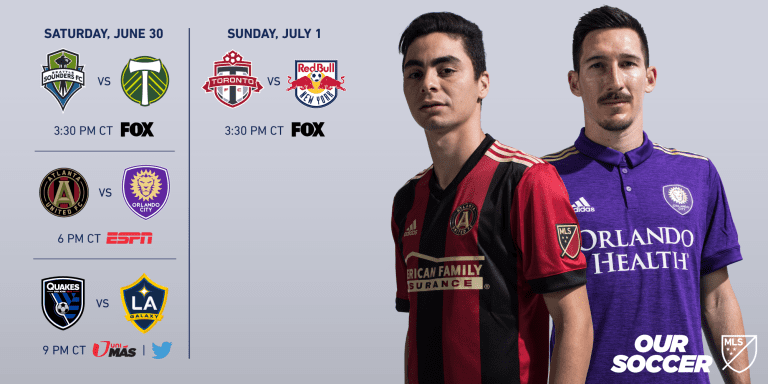 Four nationally televised matches highlight Week 18 slate in MLS -