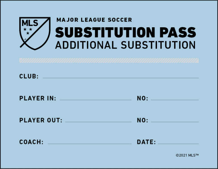 MLS to implement concussion substitutes as part of FIFA pilot program - Blue “additional substitution" pass awarded to the opponent of a team making a concussion substitution