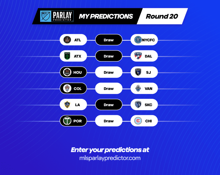 MLS Parlay Predictor - My Predictions (20)