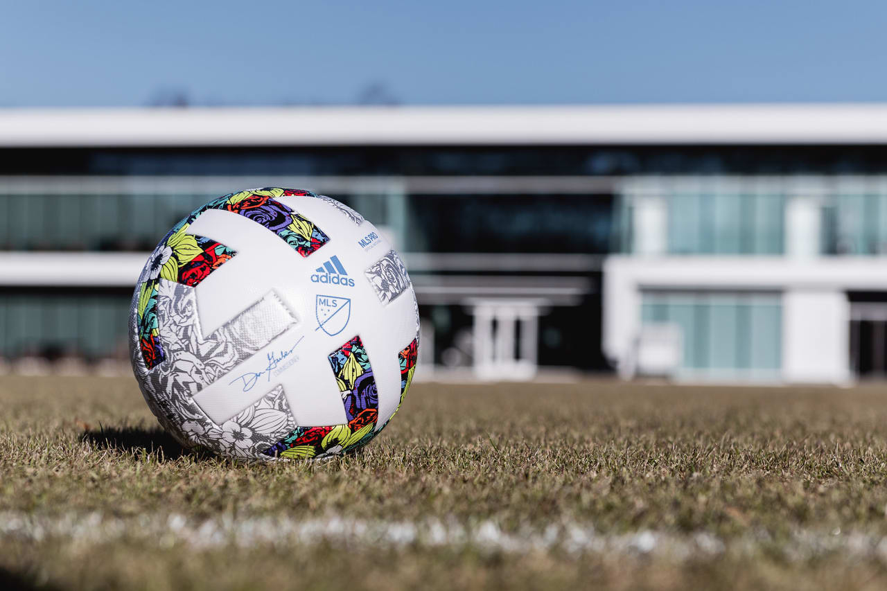 The new 2022 MLS ball is shown before the first training of the 2022 preseason at Children's Healthcare of Atlanta Training Ground in Marietta, Georgia, on Tuesday January 18, 2022. Photo by Jacob Gonzalez/Atlanta United)