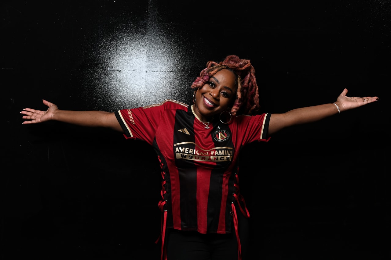 Owner of the Slutty Vegan Pinky Cole poses for a portrait before the match against Toronto FC at Mercedes-Benz Stadium in Atlanta, GA on Saturday March 4, 2023. (Photo by Jay Bendlin/Atlanta United)