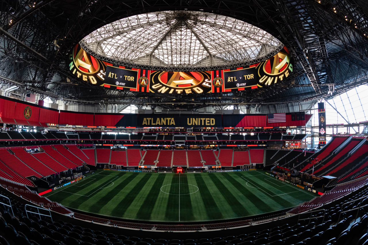 Scene setters before the match against Toronto FC at Mercedes-Benz Stadium in Atlanta, GA on Saturday, March 4, 2023. (Photo by Jay Bendlin/Atlanta United)