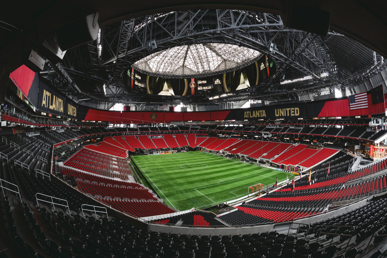 Scene setters before the match against New York Red Bulls at Mercedes-Benz Stadium in Atlanta, Georgia, on Wednesday August 17, 2022. (Photo by Jay Bendlin/Atlanta United)