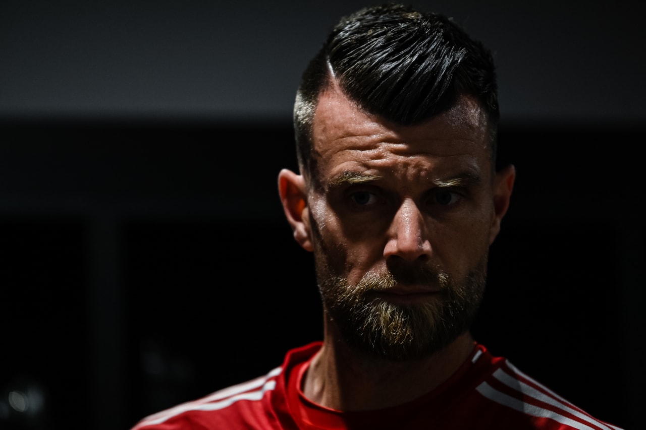 Atlanta United goalkeeper Quentin Westberg #31 looks on in the locker room before the match against Inter Miami at DRV PNK Stadium in Fort Lauderdale, FL on Saturday, May 6, 2023. (Photo by Mitchell Martin/Atlanta United)