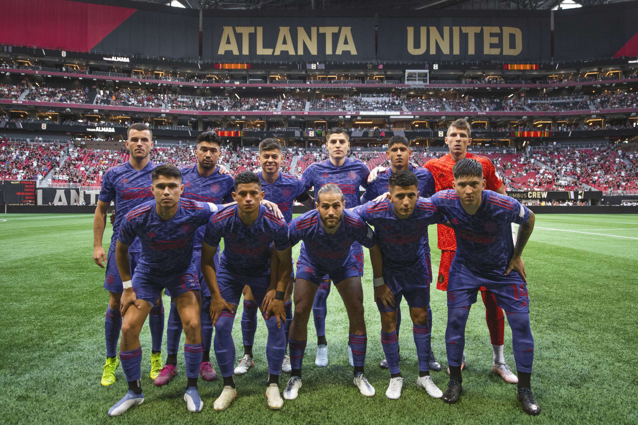 Atlanta United pose for a photo before the match against Columbus Crew at Mercedes-Benz Stadium in Atlanta, United States on Saturday May 28, 2022. (Photo by Dakota Williams/Atlanta United)