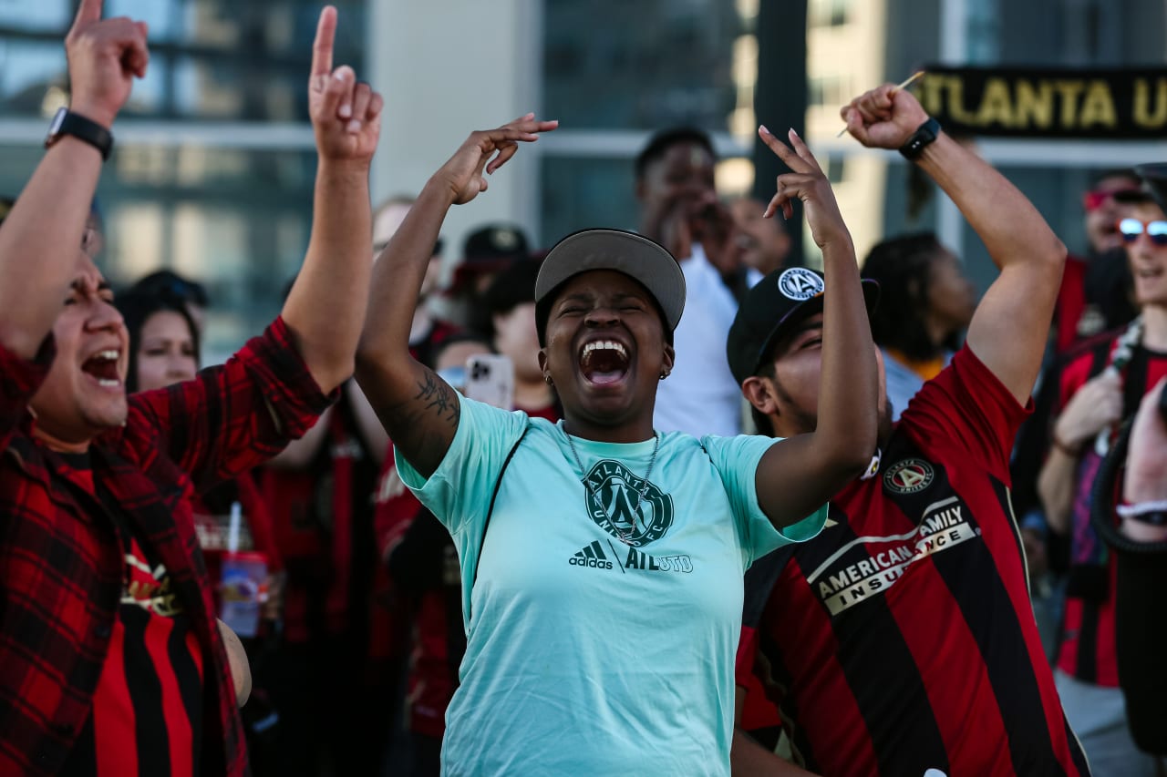 Supporters Tailgate prior to the match against Columbus Crew at Mercedes-Benz Stadium in Atlanta, GA on Saturday, October 7, 2023. (Photo by AJ Reynolds/Atlanta United)