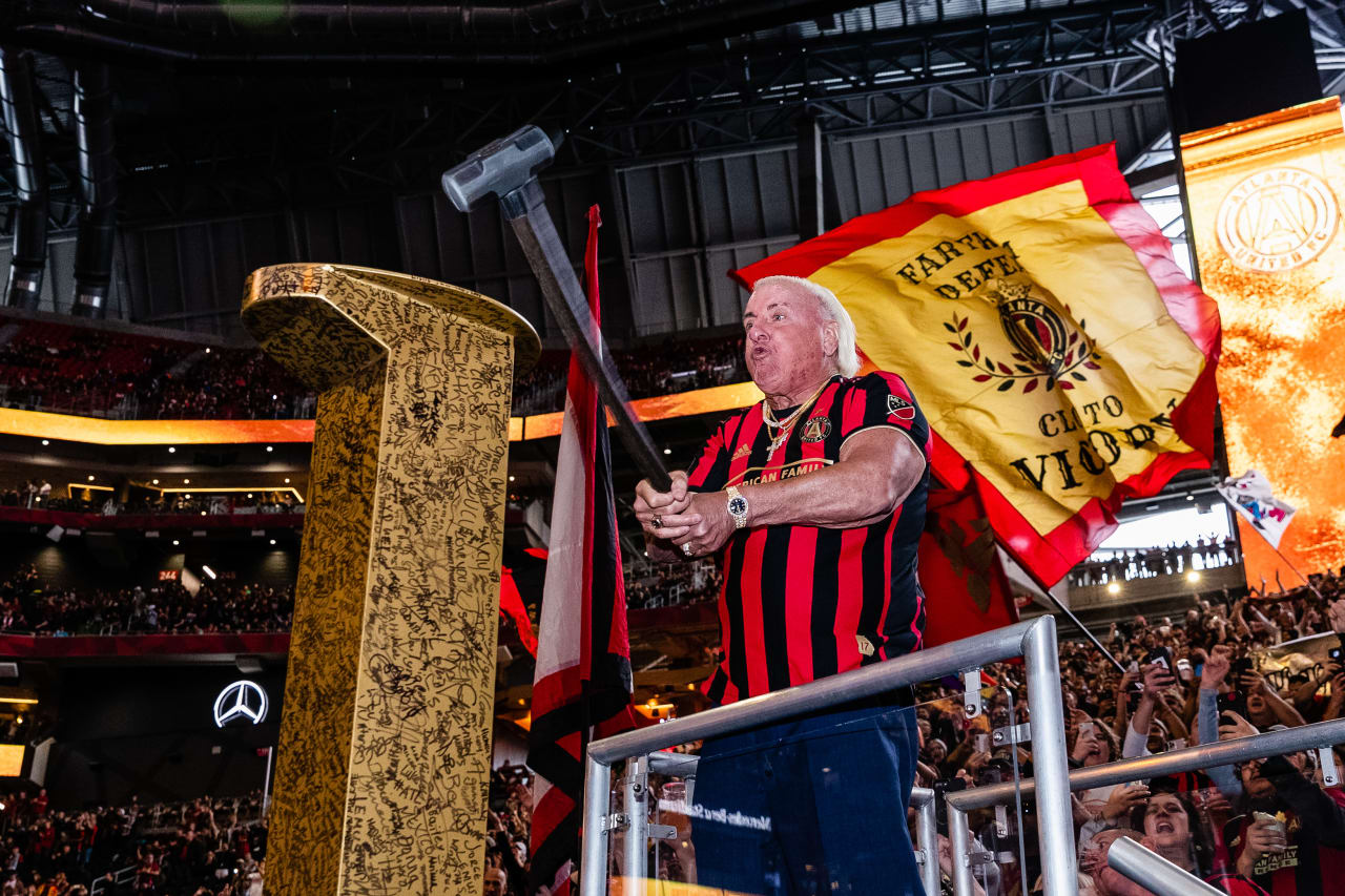Former professional wrestler Ric Flair hit the Spike on October 19, 2019 vs New England Revolution
