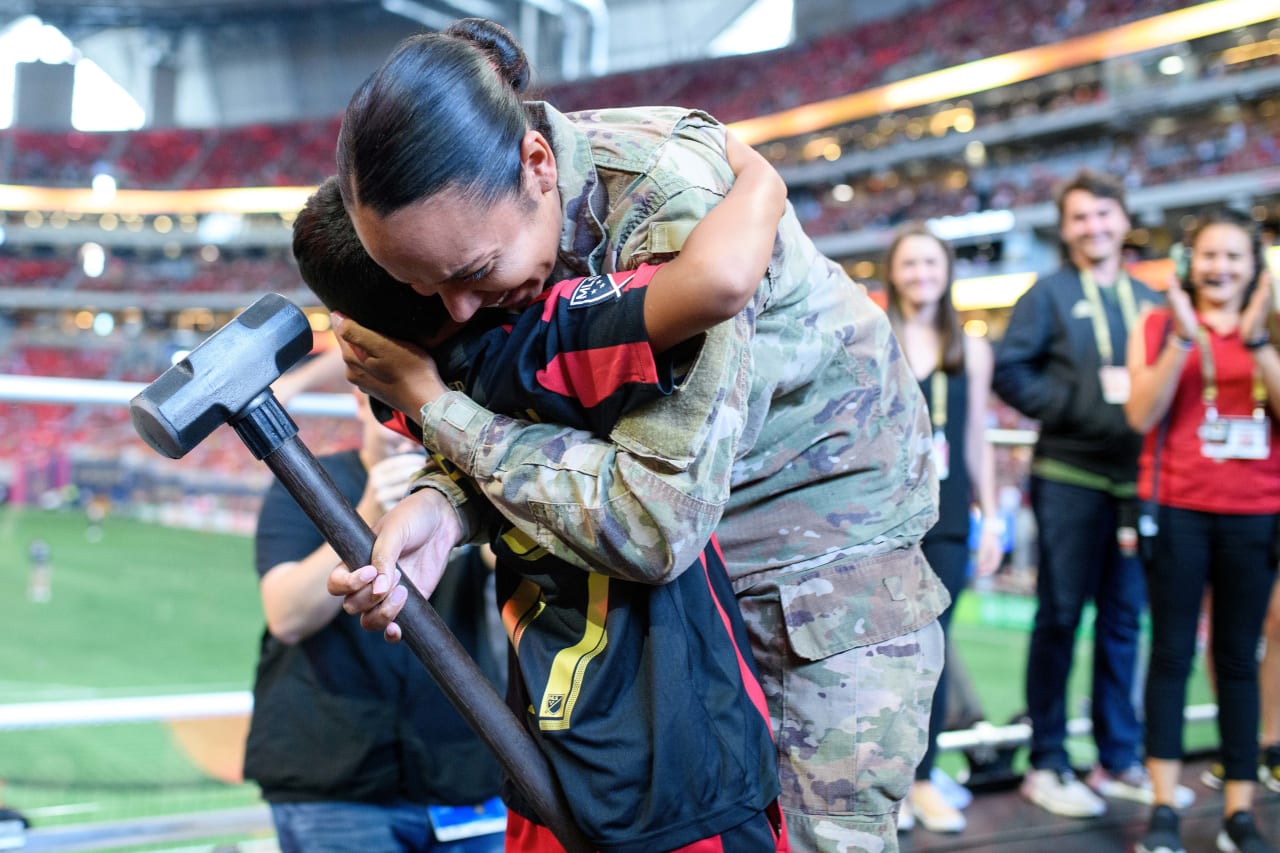 Staff Sergeant Jonelle Morrow and her family hit the Spike on August 3, 2019 vs LA Galaxy
