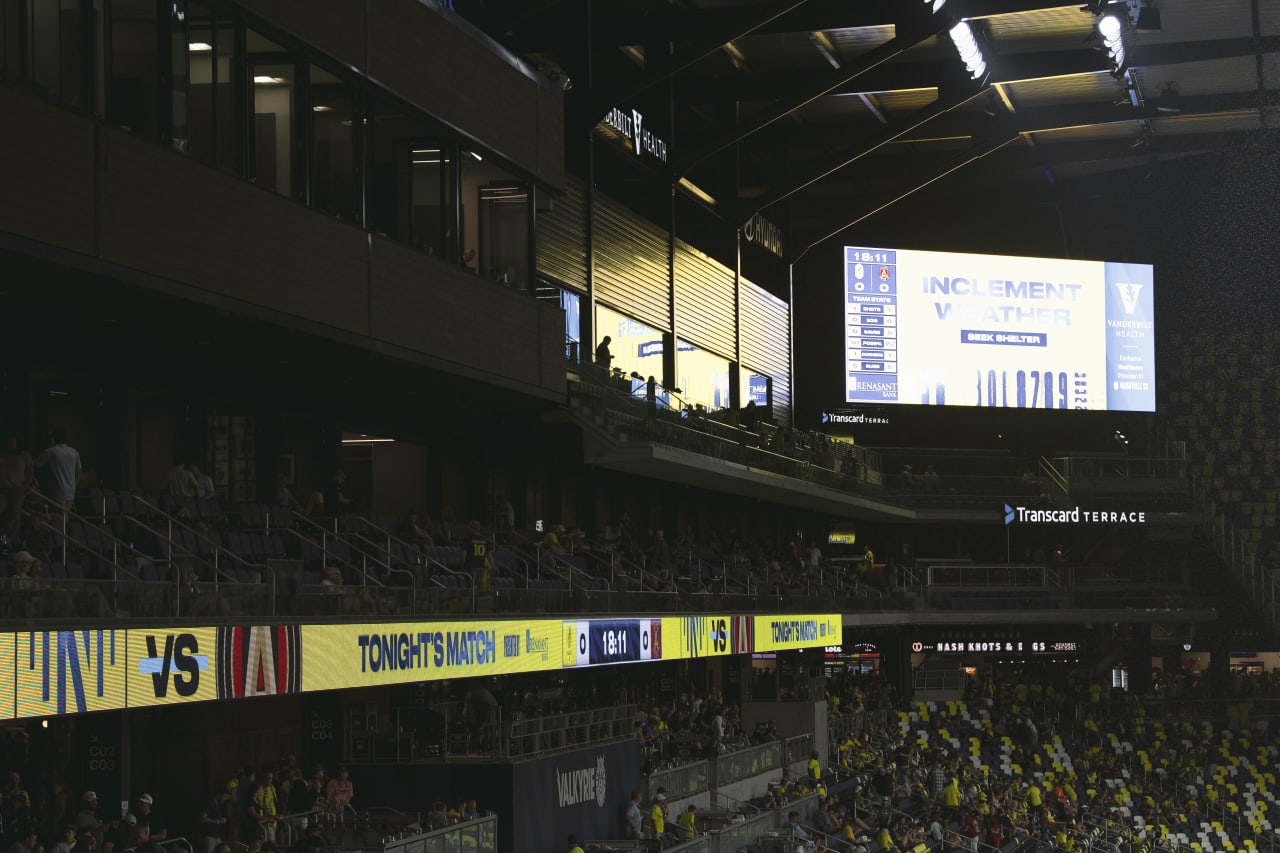 General views during a weather delay during the match against Nashville SC at Nashville SC Stadium in Nashville, United States on Saturday May 21, 2022. (Photo by Dakota Williams/Atlanta United)