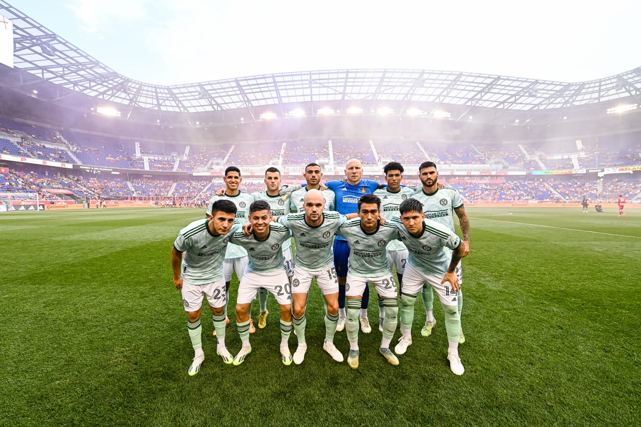 Atlanta United starting XI before the match against New York Red Bulls at Red Bull Arena in Harrison, NJ on Saturday, June 24, 2023. (Photo by Mitchell Martin/Atlanta United)