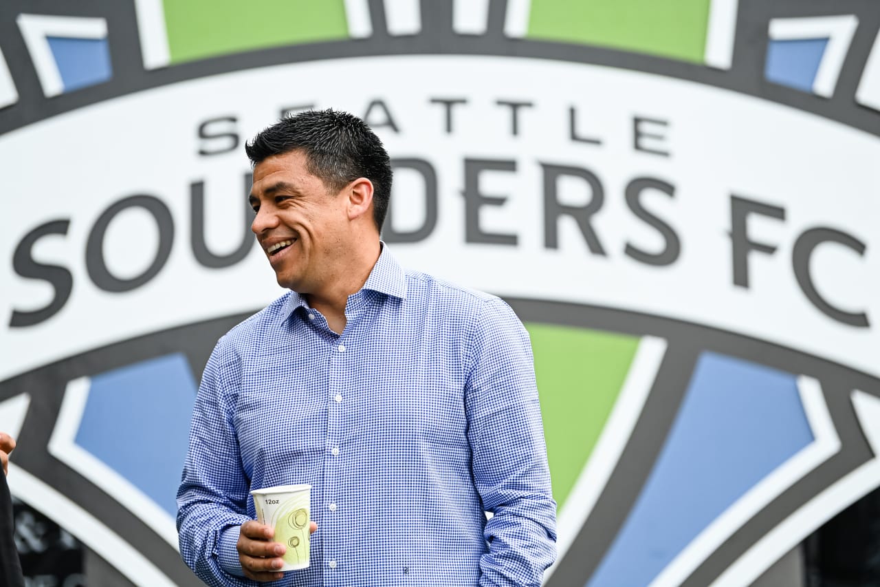 Atlanta United Head Coach Gonzalo Pineda prior to the match against Seattle Sounders FC at Lumen Field in Seattle, WA on Sunday, August 20, 2023. (Photo by Mitch Martin/Atlanta United)