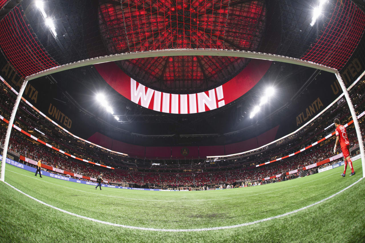 General view after the match against Pachuca at Mercedes-Benz Stadium in Atlanta, United States on Tuesday June 14, 2022. (Photo by Kyle Hess/Atlanta United)