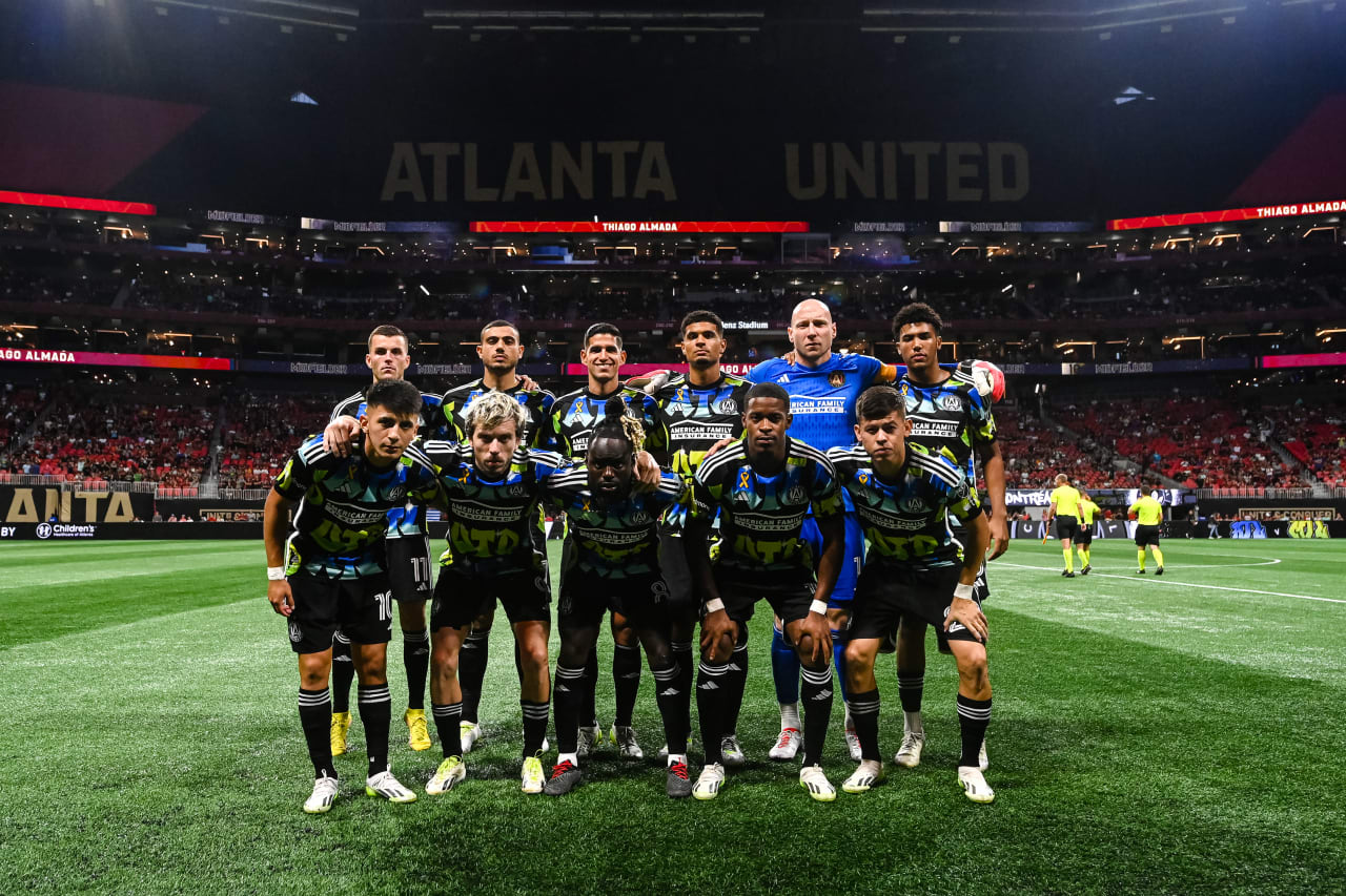 Starting XI pose prior to the match against CF Montreal at Mercedes-Benz Stadium in Atlanta, GA on Saturday, September 23, 2023. (Photo by Mitch Martin/Atlanta United)
