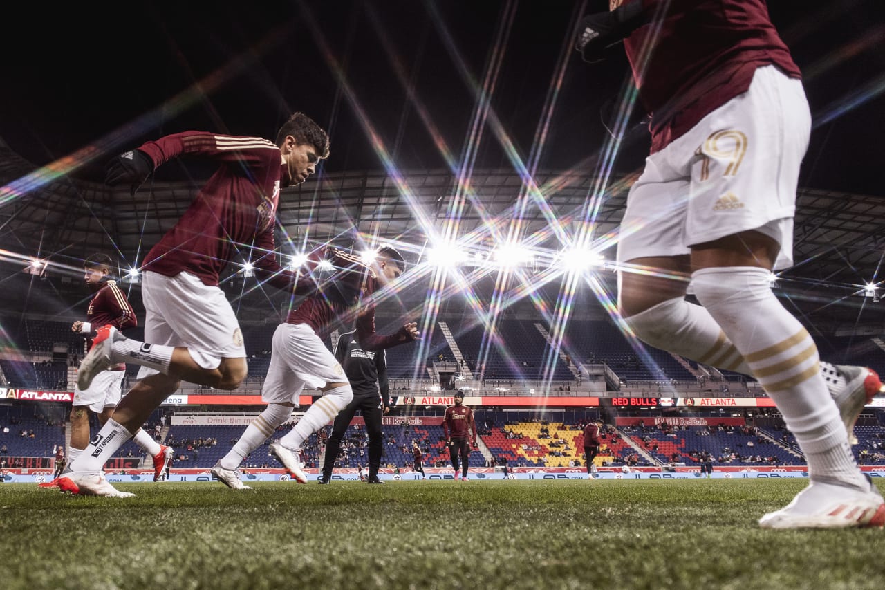 Atlanta United midfielder Matheus Rossetto #9 warms up before the match against New York Red Bulls at Red Bull Arena in Harrison, New Jersey on Wednesday November 3, 2021. (Photo by Jacob Gonzalez/Atlanta United)
