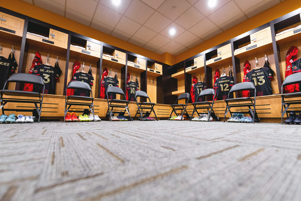 Scene setters of the locker room before the Lamar Hunt U.S. Open Cup match against Chattanooga FC at Fifth Third Bank Stadium in Kennesaw, Georgia, on Wednesday April 20, 2022. (Photo by Dakota Williams/Atlanta United)