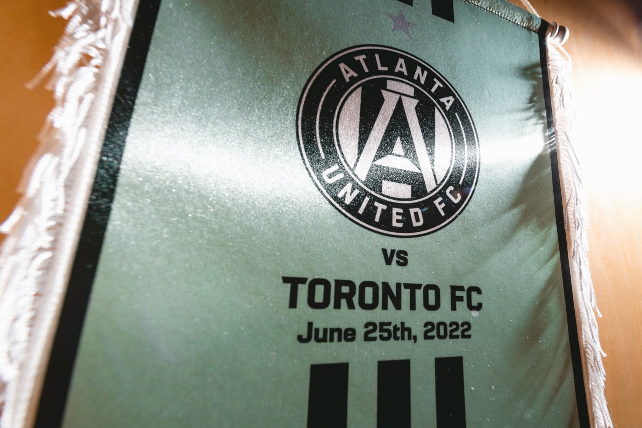 A detail shot of the locker room before the match against Toronto FC at BMO Field in Toronto, Canada on Saturday June 25, 2022. (Photo by Dakota Williams/Atlanta United)