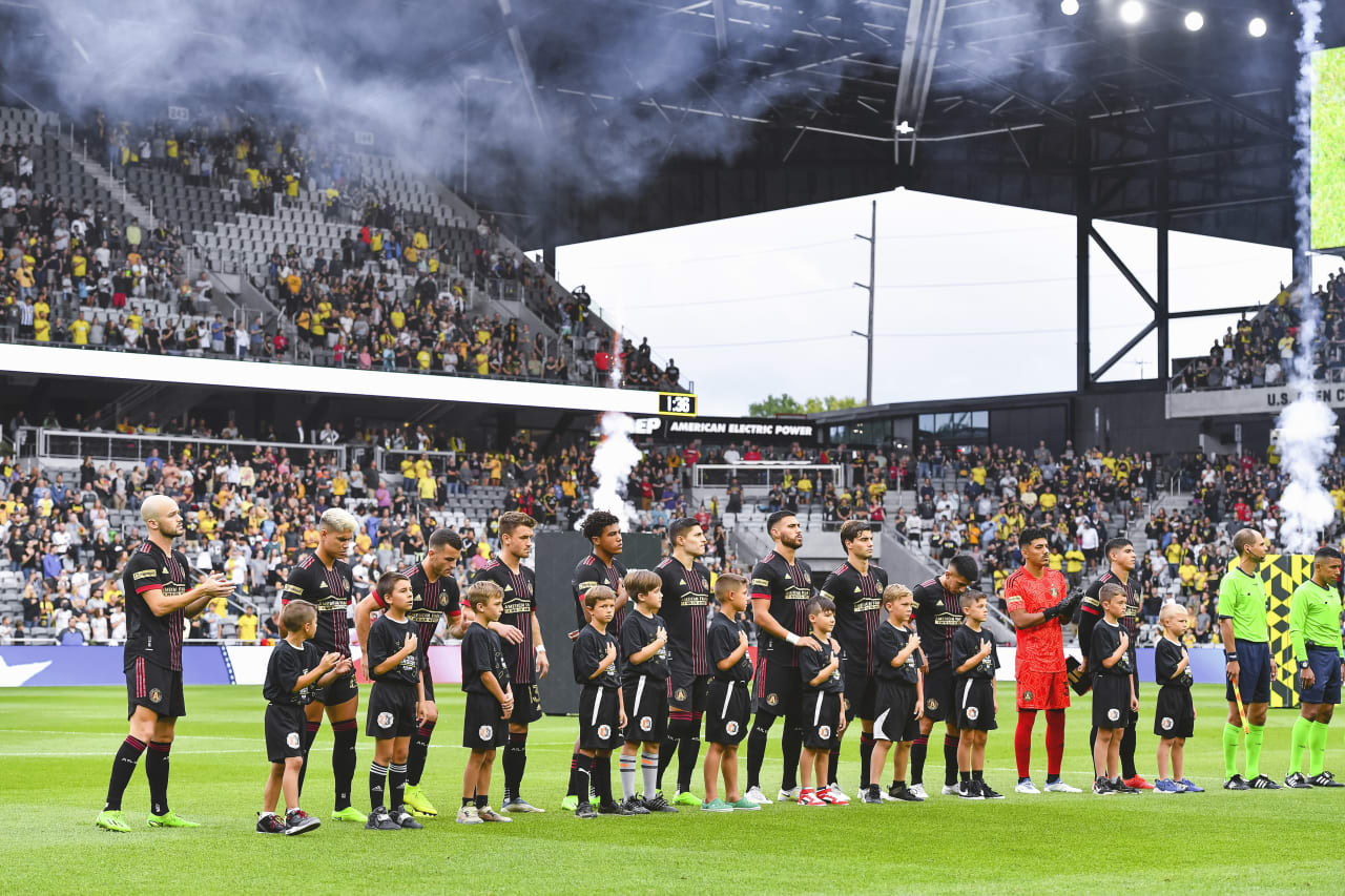 Atlanta United starting XI line up before the match against Columbus Crew at Lower.com Field in Columbus, United States on Sunday August 21, 2022. (Photo by Ben Jackson/Atlanta United)