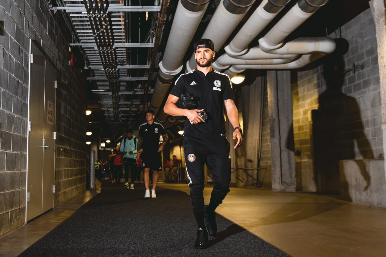 Atlanta United defender Juan José Sanchez Purata #22 arrives before the match against Chicago Fire FC at Soldier Field in Chicago, United States on Saturday July 30, 2022. (Photo by Dakota Williams/Atlanta United)