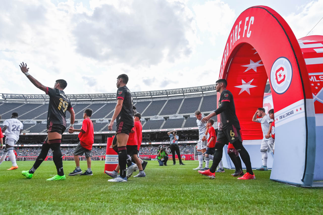 Atlanta United forward Luiz Araújo #19 walks out before the match against Chicago Fire FC at Soldier Field in Chicago, United States on Saturday July 30, 2022. (Photo by Dakota Williams/Atlanta United)