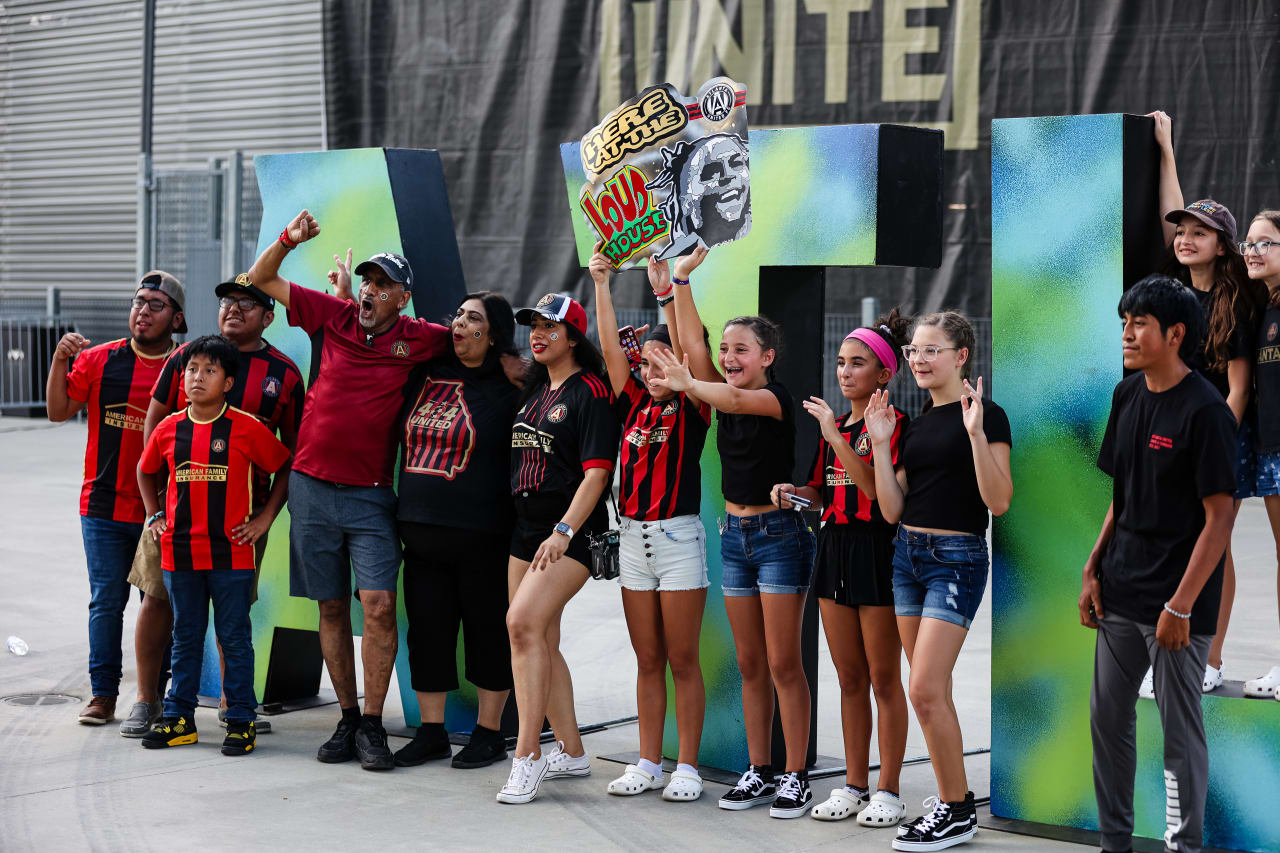 General view of fans prior to the match against Nashville SC at Mercedes-Benz Stadium in Atlanta, GA on Saturday, August 26, 2023. (Photo by Chamberlain Smith/Atlanta United)