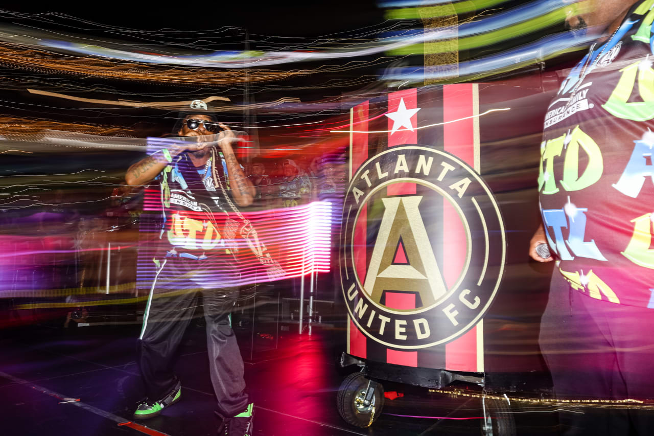Goodie Mob during halftime of the match against Nashville SC at Mercedes-Benz Stadium in Atlanta, GA on Saturday, August 26, 2023. (Photo by Chamberlain Smith/Atlanta United)