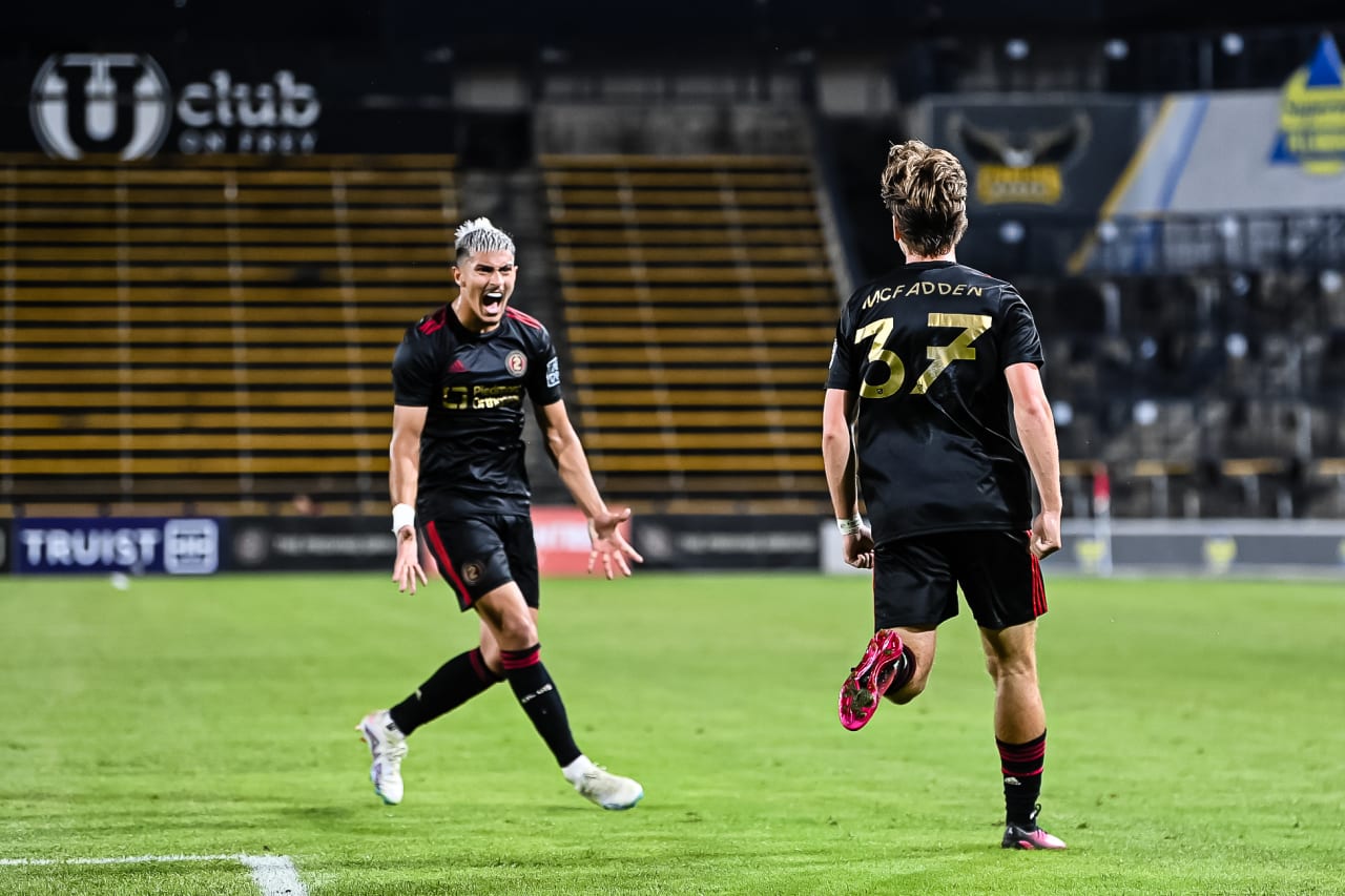 Atlanta United 2 midfielder Nick Firmino #8 celebrates after a goal during the MLS Next Pro match against New York City FC 2 at Fifth-Third Bank Stadium in Marietta, Ga. on Sunday, June 25, 2023. (Photo by Asher Greene/Atlanta United)