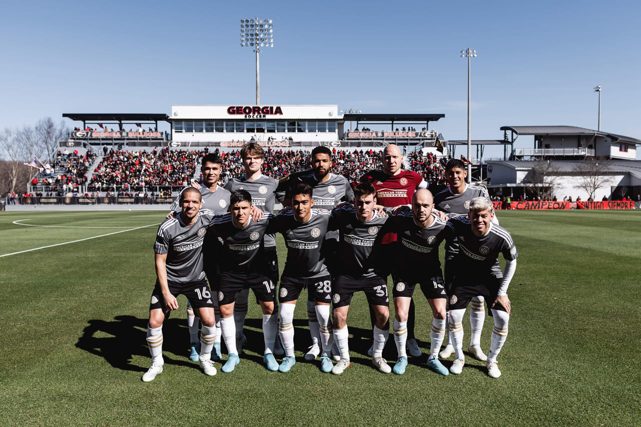 Atlanta United’s Starting XI pose for a photo before the preseason match against the Georgia Revolution at Turner Soccer Complex in Athens, Georgia, on Sunday January 30, 2022. (Photo by Jacob Gonzalez/Atlanta United