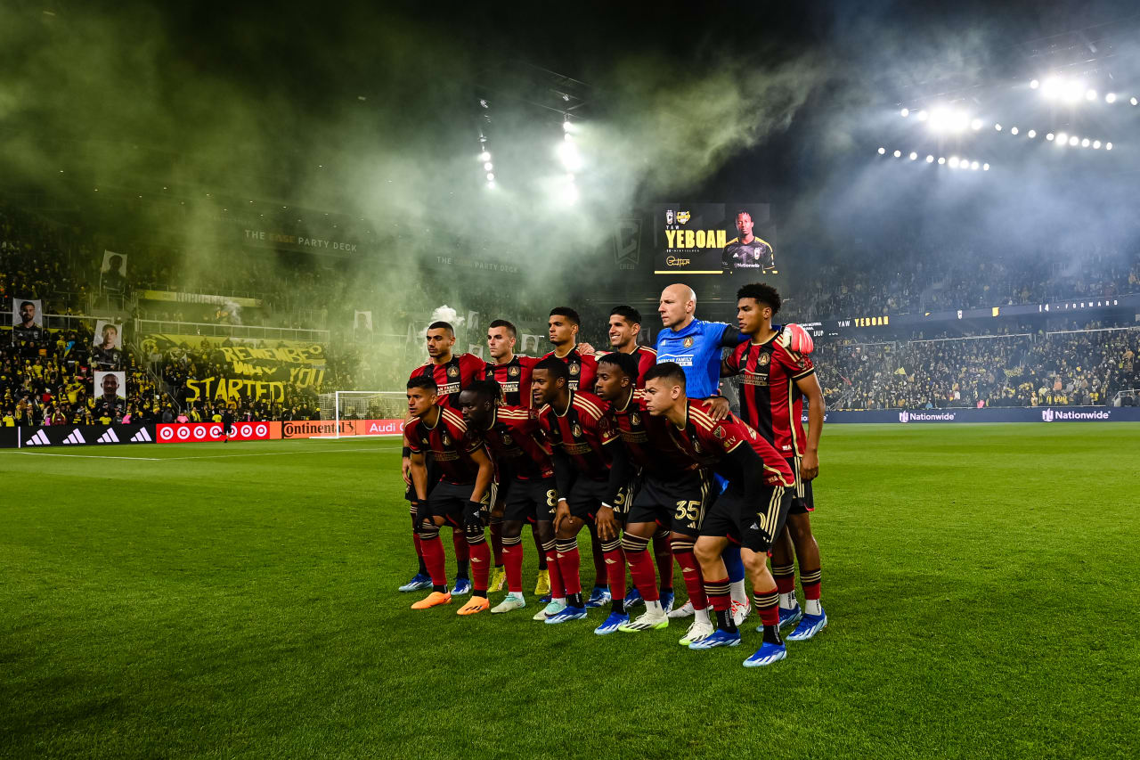 Starting XI pose prior to the match against Columbus Crew at Lower.com Field in Columbus, OH on Wednesday, November 1, 2023. (Photo by Mitch Martin/Atlanta United)