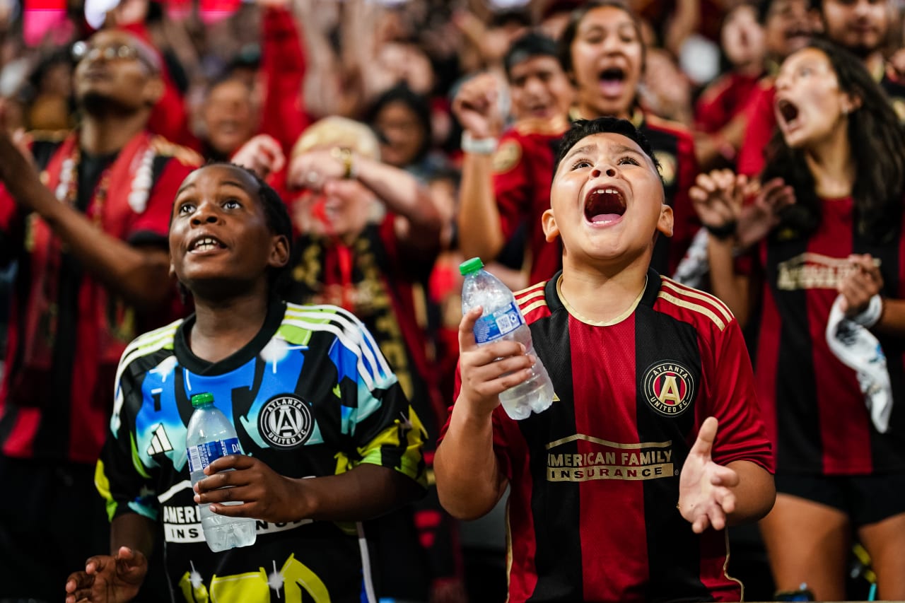 General view of fans during the second half of of the match against Inter Miami at Mercedes-Benz Stadium in Atlanta, GA on Saturday, September 16, 2023. (Photo by Matthew Grimes/Atlanta United)