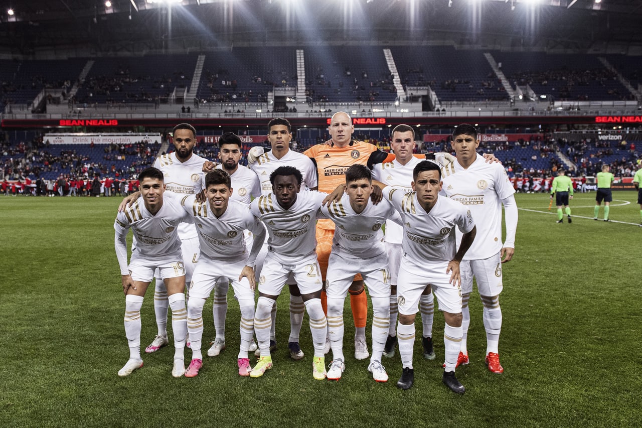 Atlanta United starting 11 pose for a photo before the match against New York Red Bulls at Red Bull Arena in Harrison, New Jersey on Wednesday November 3, 2021. (Photo by Jacob Gonzalez/Atlanta United)