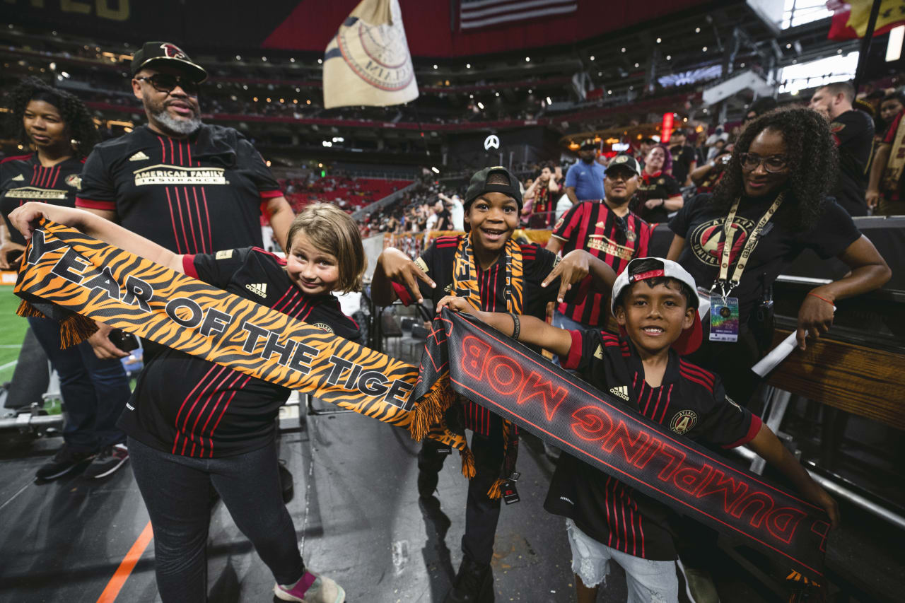 Atlanta United supporters hit the golden spike during the match against Pachuca at Mercedes-Benz Stadium in Atlanta, United States on Tuesday June 14, 2022. (Photo by Kyle Hess/Atlanta United)