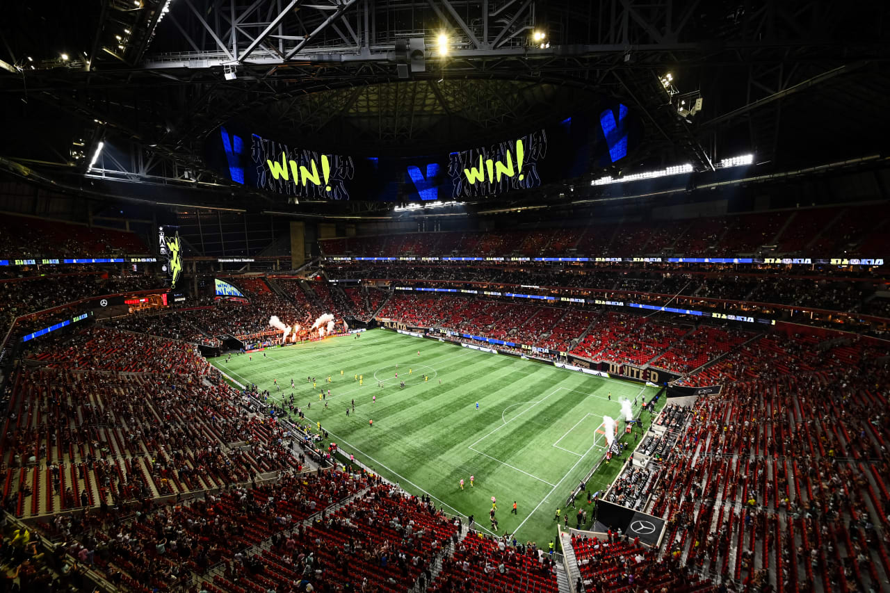 General view after the match against Nashville SC at Mercedes-Benz Stadium in Atlanta, GA on Saturday, August 26, 2023. (Photo by Jay Bendlin/Atlanta United)