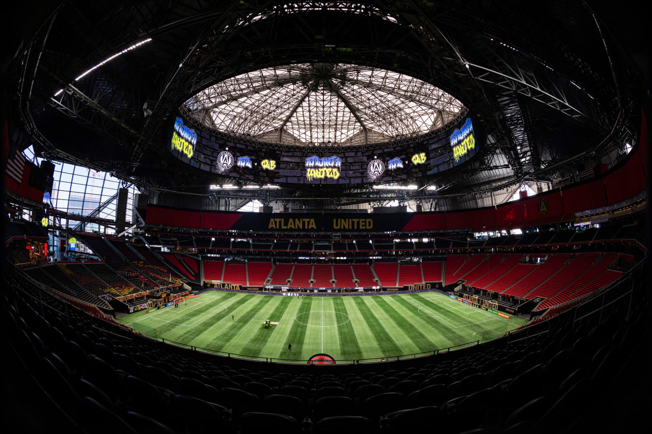 Scene setter image before the playoff match against Columbus Crew at Mercedes-Benz Stadium in Atlanta, Ga. on Tuesday, November 7, 2023. (Photo by Mitch Martin/Atlanta United)