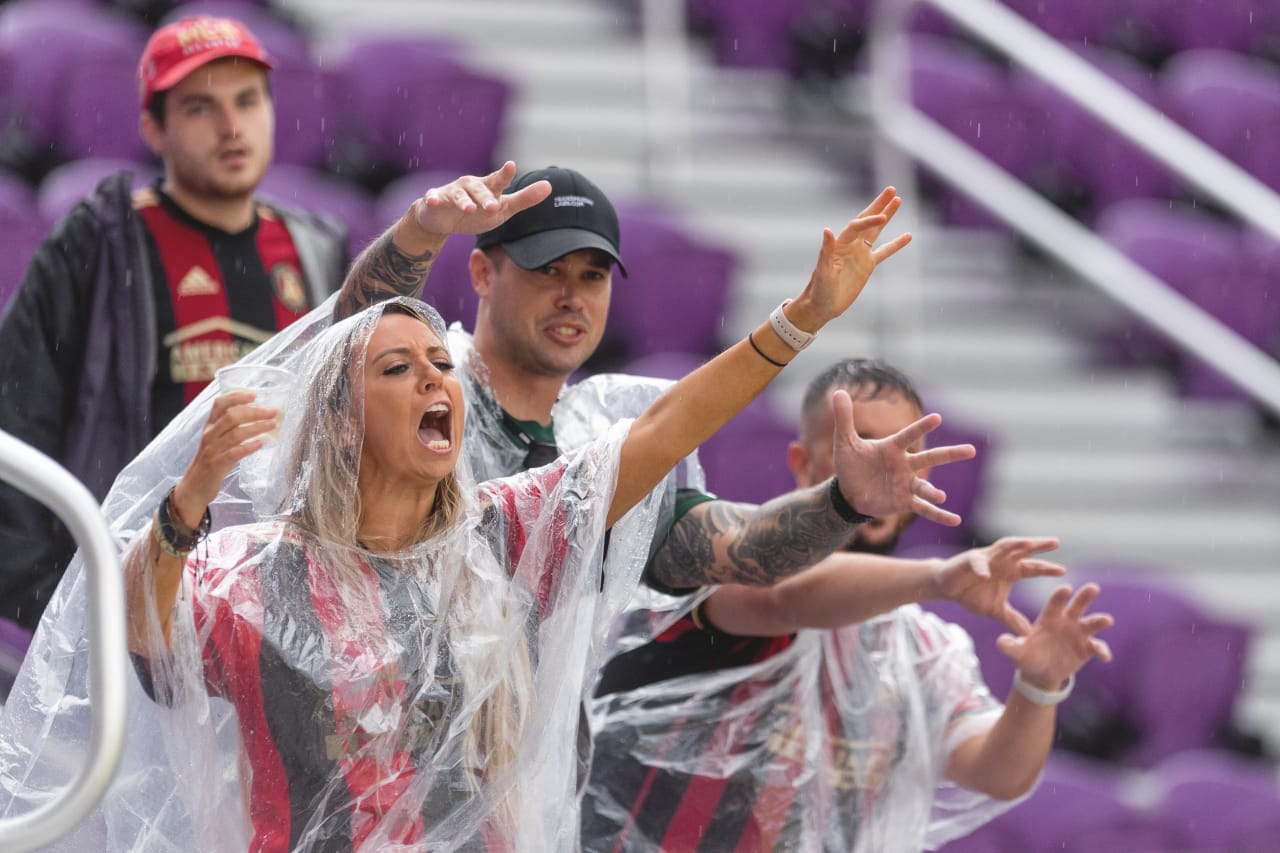 Atlanta United supporters look on during the match against Orlando City at Exploria Stadium in Orlando, United States on Wednesday September 14, 2022. (Photo by Brad Young/Atlanta United)