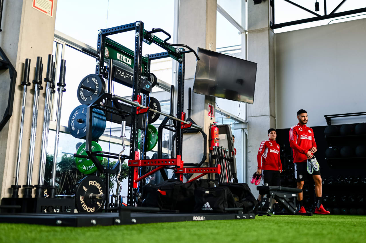 Atlanta United defender Juan José Purata #22 walks in for activation before a preseason training camp session at CAR - Mexican National Team Training Facility in Mexico City, CDMX, on Tuesday January 31, 2023. (Photo by Mitch Martin/Atlanta United)