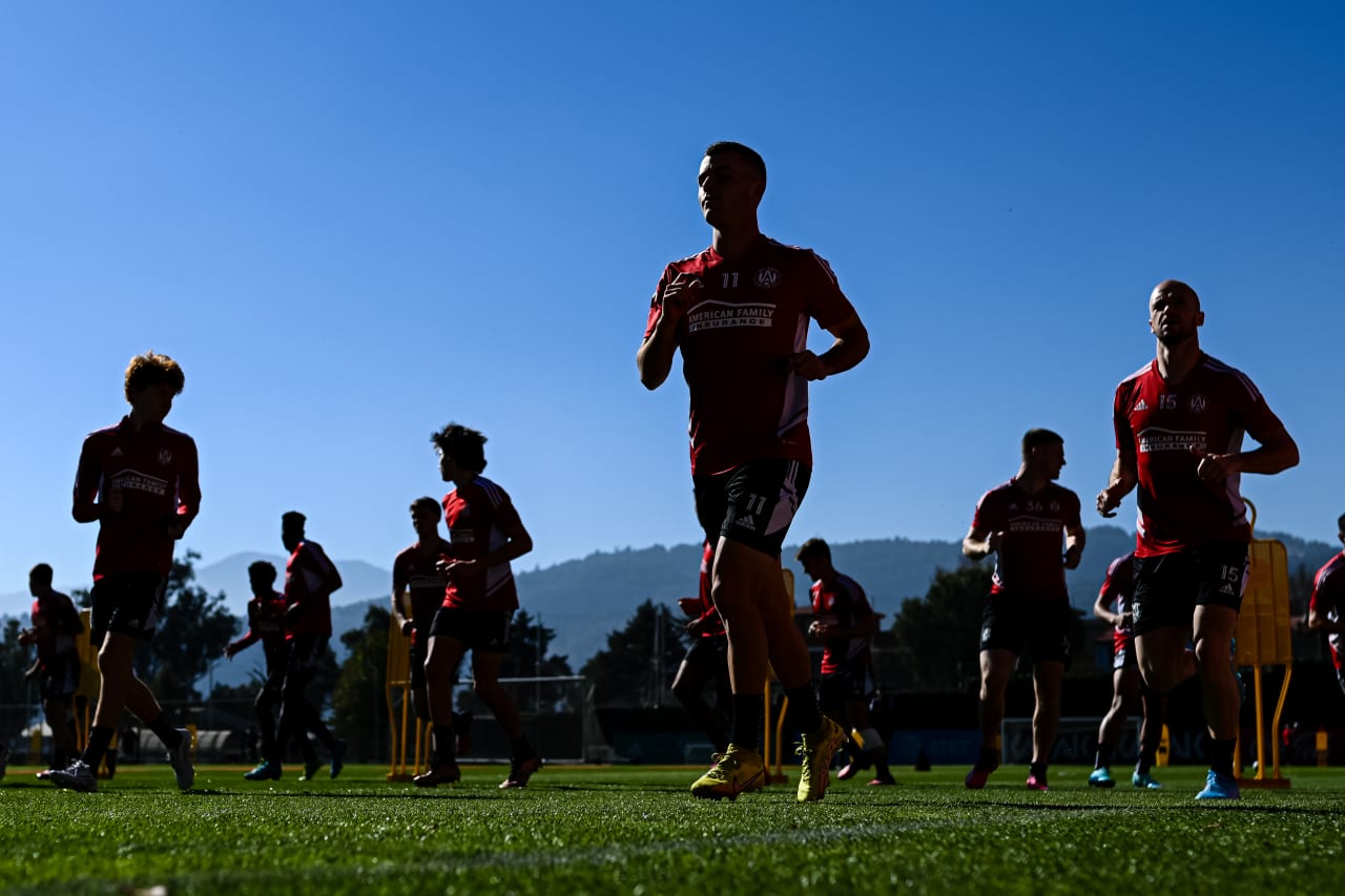 Atlanta United defender Brooks Lennon #11 warms up during a preseason training camp session at CAR - Mexican National Team Training Facility in Mexico City, CDMX, on Tuesday January 31, 2023. (Photo by Mitch Martin/Atlanta United)